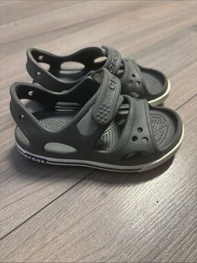 Crocs Kids' Gray Sport Sandals - Comfortable Everyday Wear Toddler Size 7